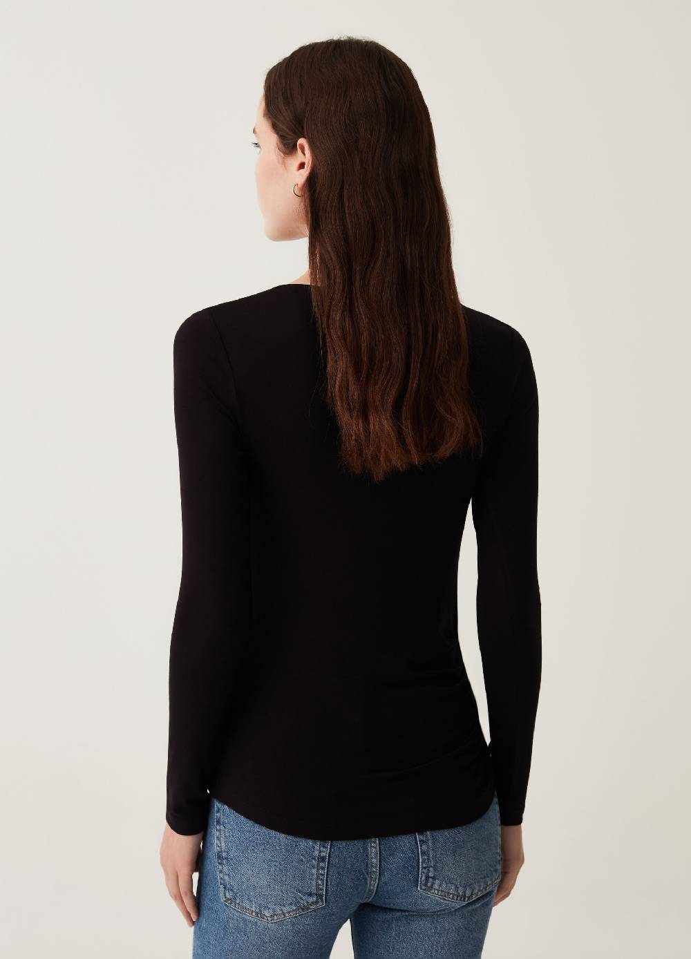 OVS T-shirt in viscosa stretch con maniche lunghe Acquista Ora