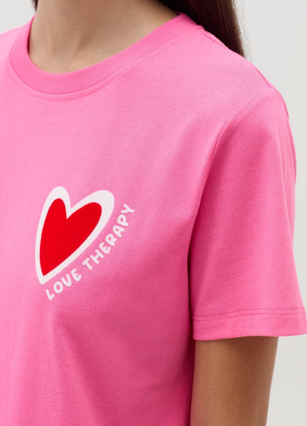 LOVE THERAPY T-shirt con stampa cuore Sottocosto