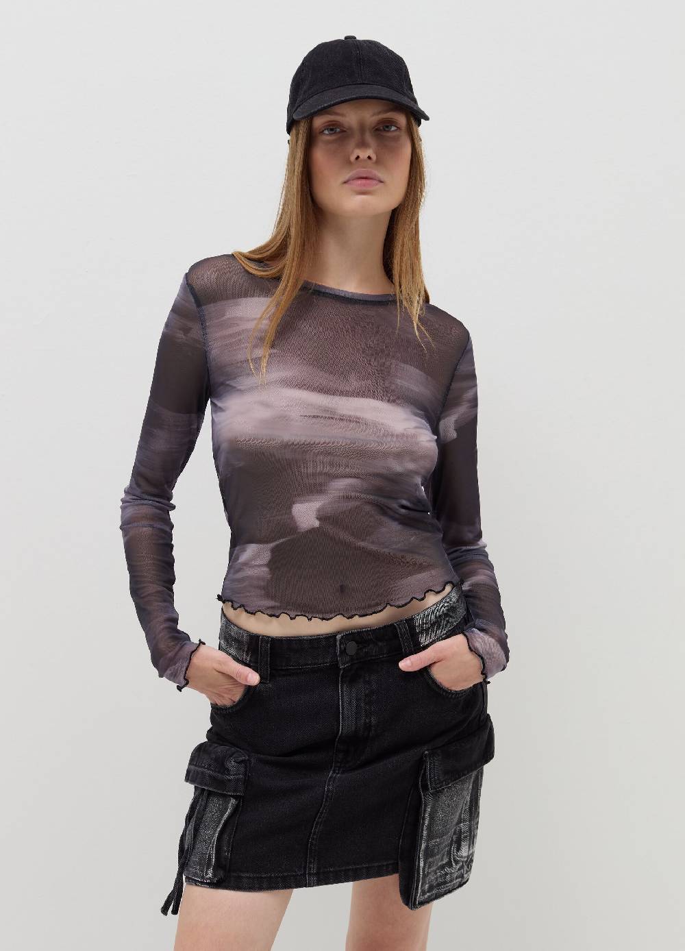 B. ANGEL T-shirt a maniche lunghe in mesh Novità
