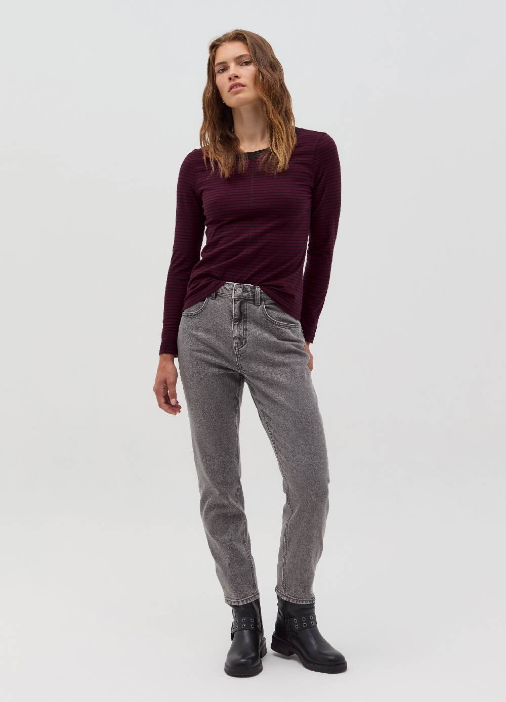 OVS T-shirt a righe sottili con maniche lunghe Online