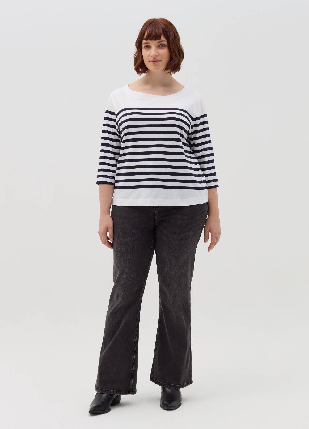 MYA T-shirt a righe maniche a tre quarti Curvy Outlet
