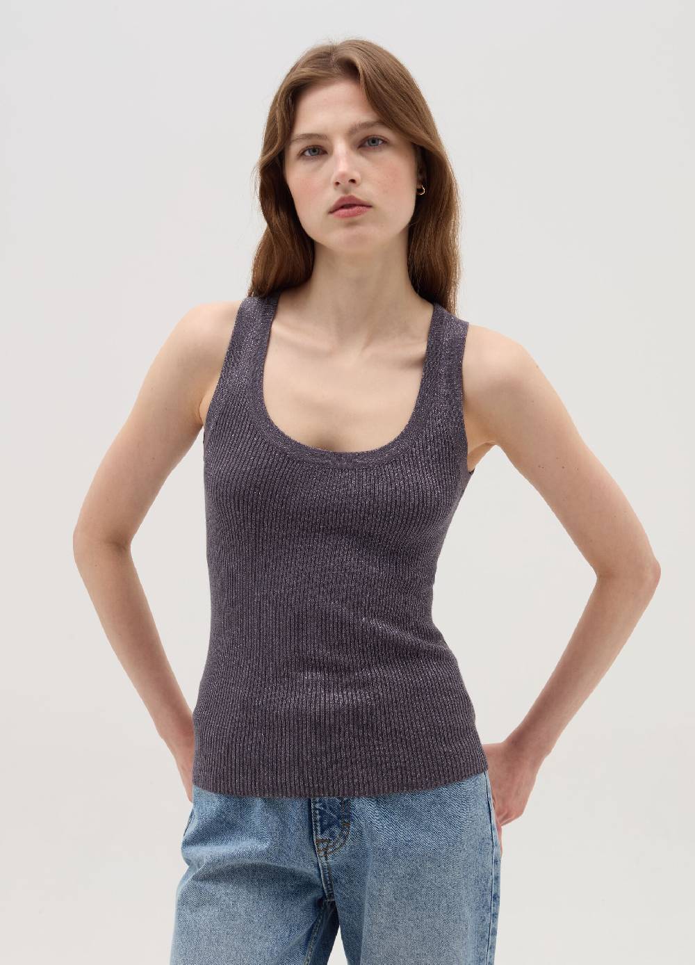 OVS Tank top a costine con lurex Vendite Flash