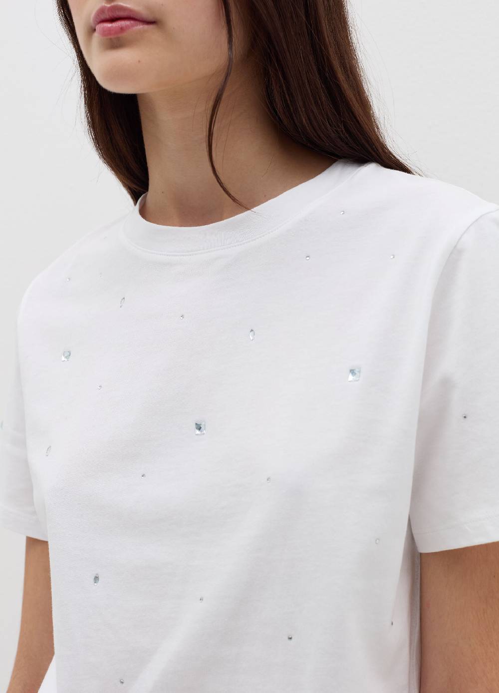 B. ANGEL T-shirt in cotone con strass Italia