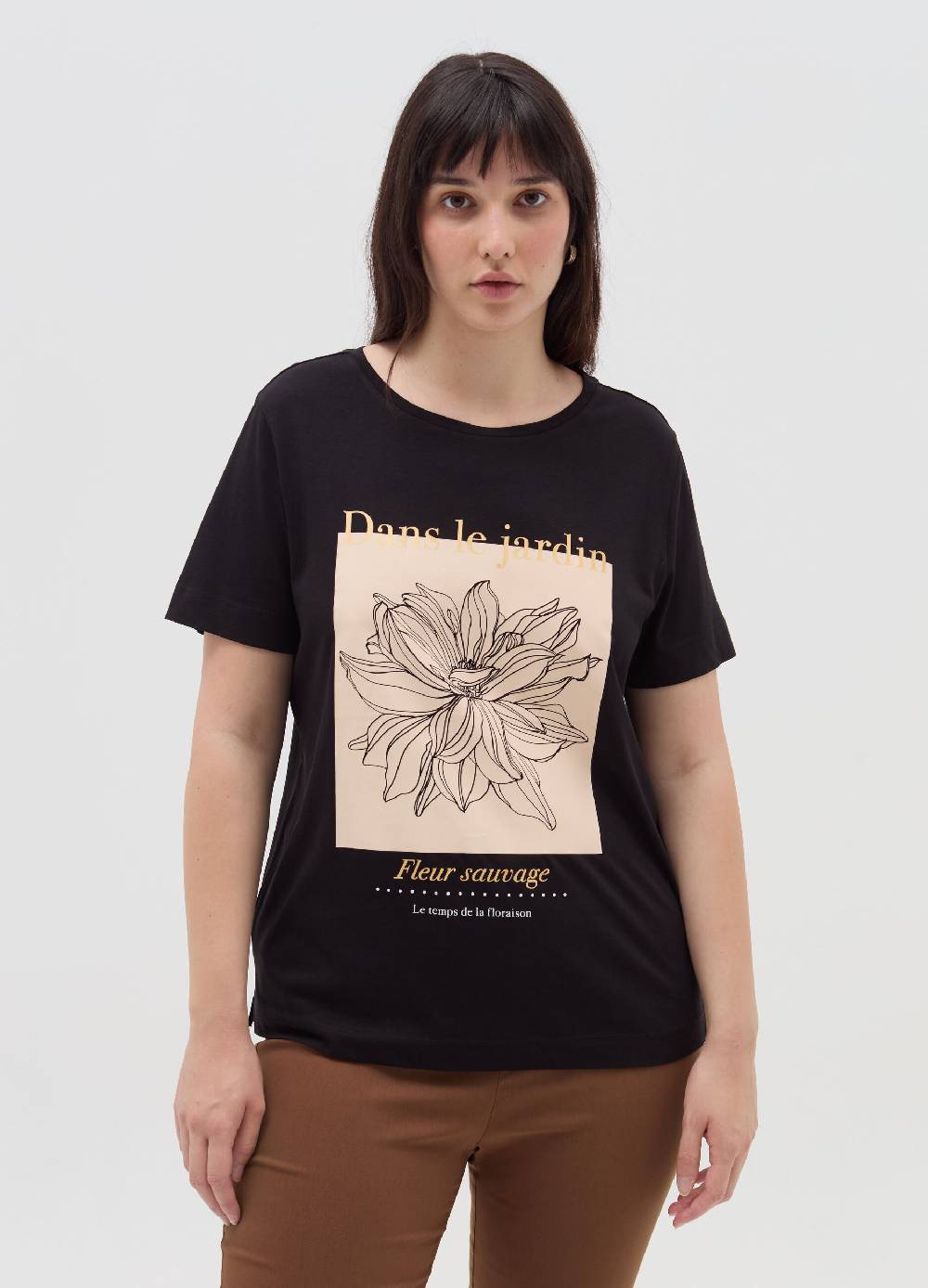 MYA T-shirt in cotone con stampa Curvy In Linea