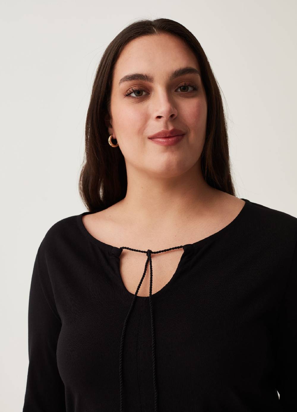 MYA T-shirt a maniche lunghe con laccetto Curvy Negozi Online