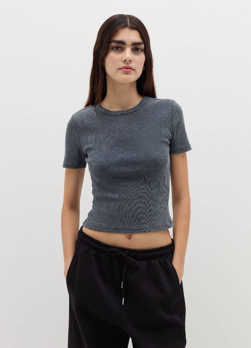 B. ANGEL T-shirt in cotone stretch a costine Acquista Ora