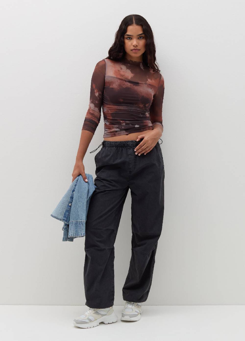 B. ANGEL T-shirt a maniche lunghe in mesh Tie Dye In Vendita
