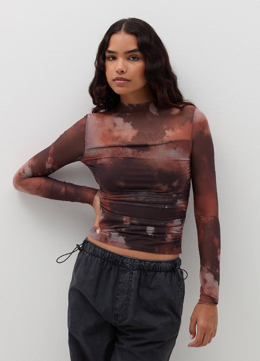 B. ANGEL T-shirt a maniche lunghe in mesh Tie Dye In Vendita