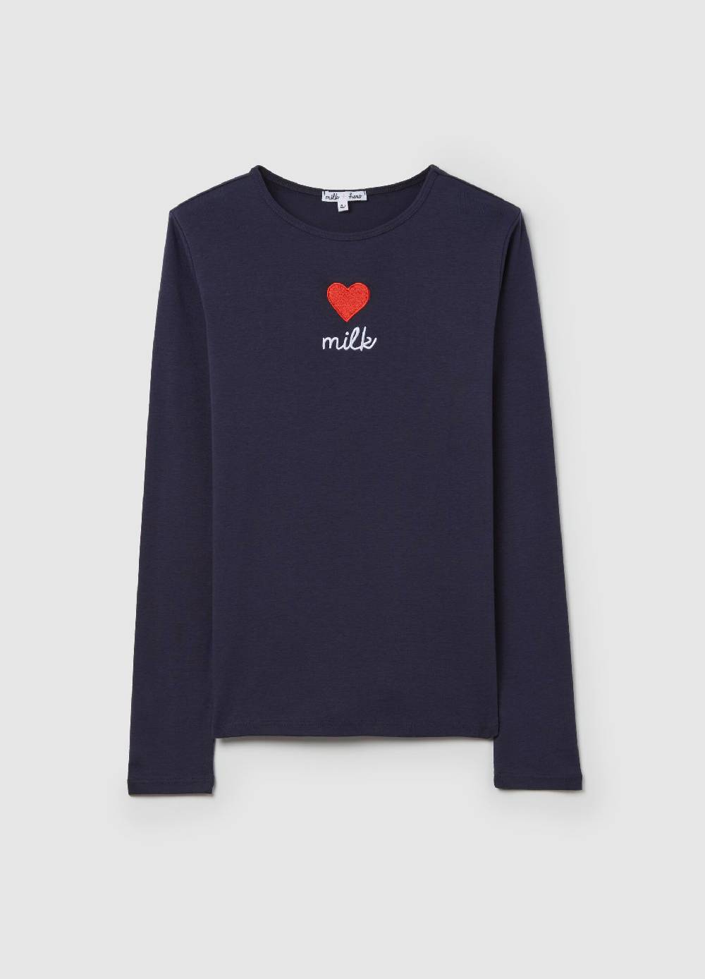 MILK+HERO T-shirt in cotone con maniche lunghe Vendita Calda