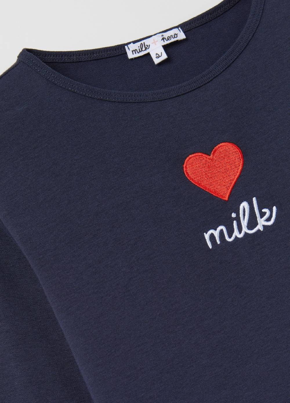 MILK+HERO T-shirt in cotone con maniche lunghe Vendita Calda