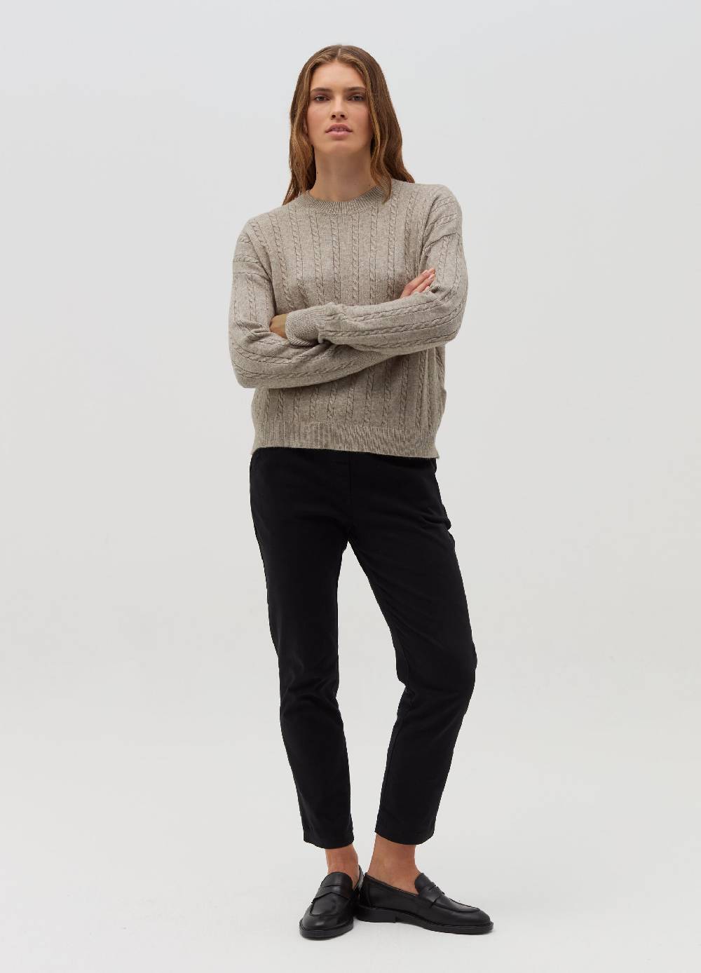 HYBRID Pullover a coste con lavorazione intrecciata In Saldo