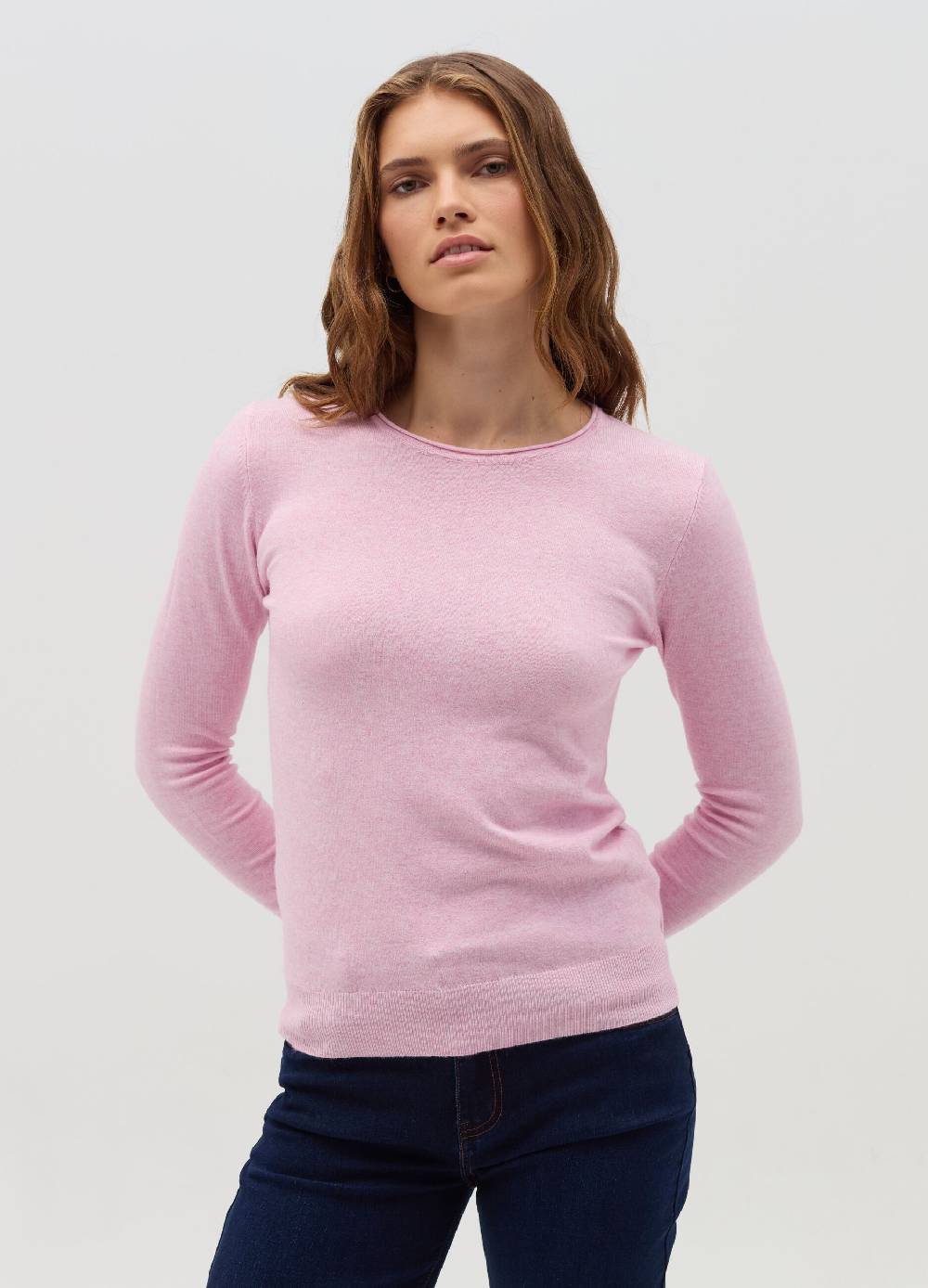 HYBRID Pullover girocollo con piccolo risvolto In Linea