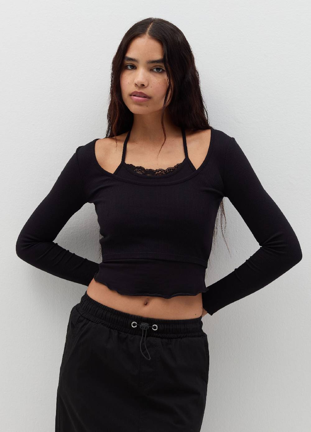 B. ANGEL T-shirt crop con canotta interna Vendita