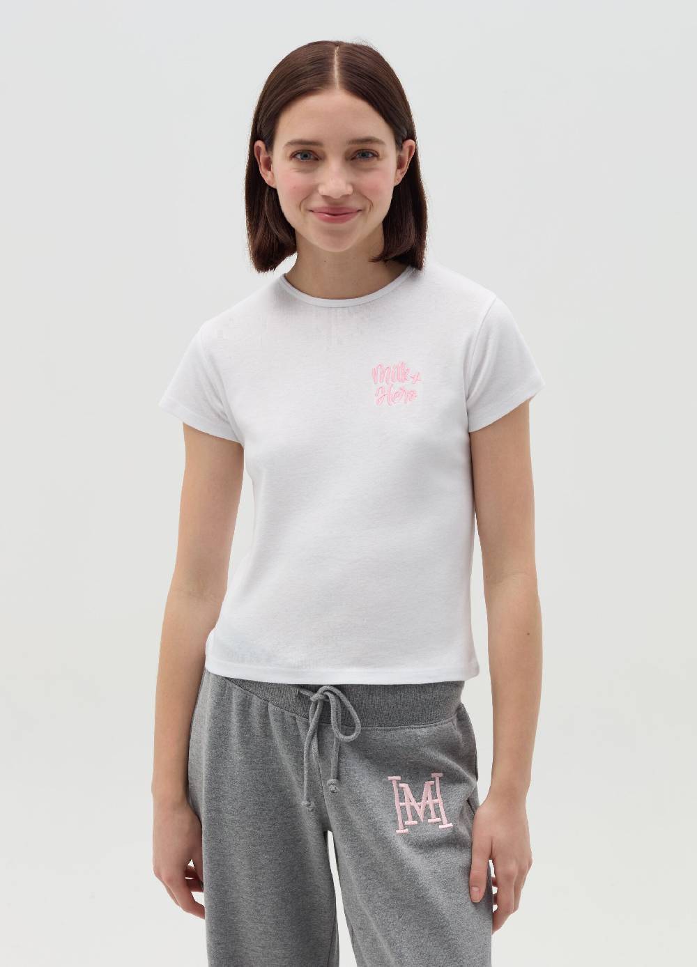 MILK+HERO T-shirt girocollo con ricamo Promozione