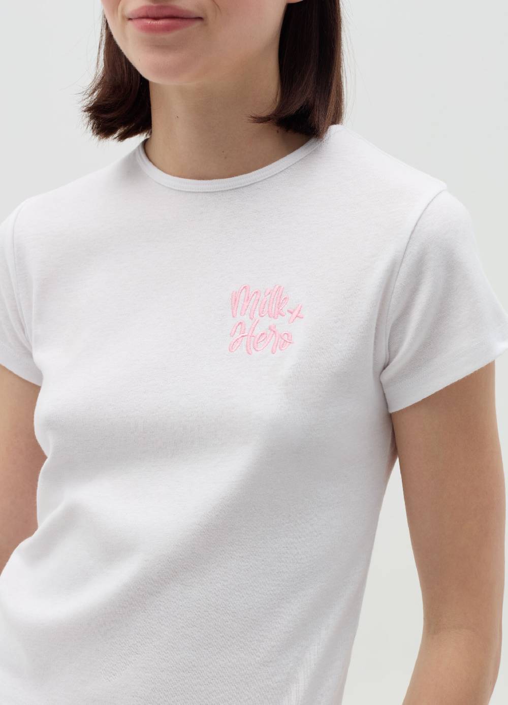 MILK+HERO T-shirt girocollo con ricamo Promozione