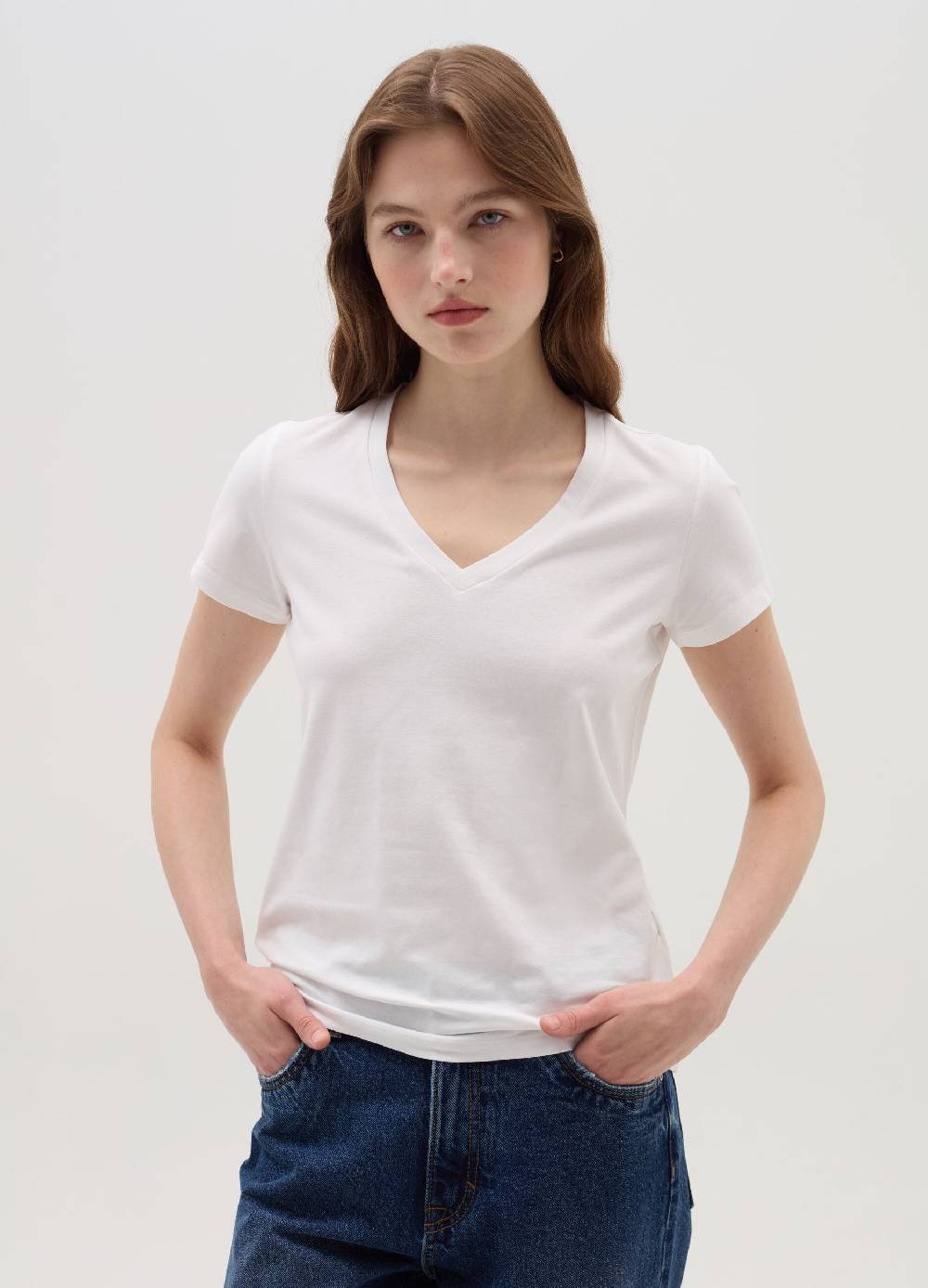 OVS T-shirt tinta unita con scollo a V Pezzi Unici