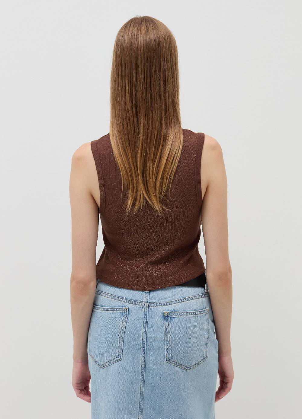 B. ANGEL Tank top crop a costine con lurex Shopping Online