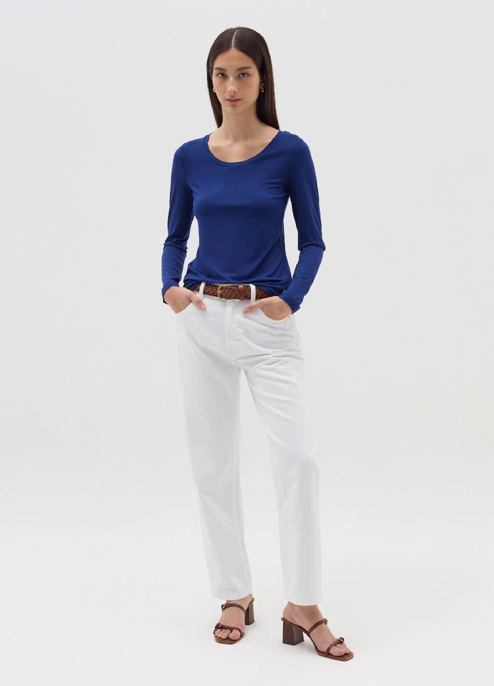OVS T-shirt a maniche lunghe in viscosa stretch Outlet