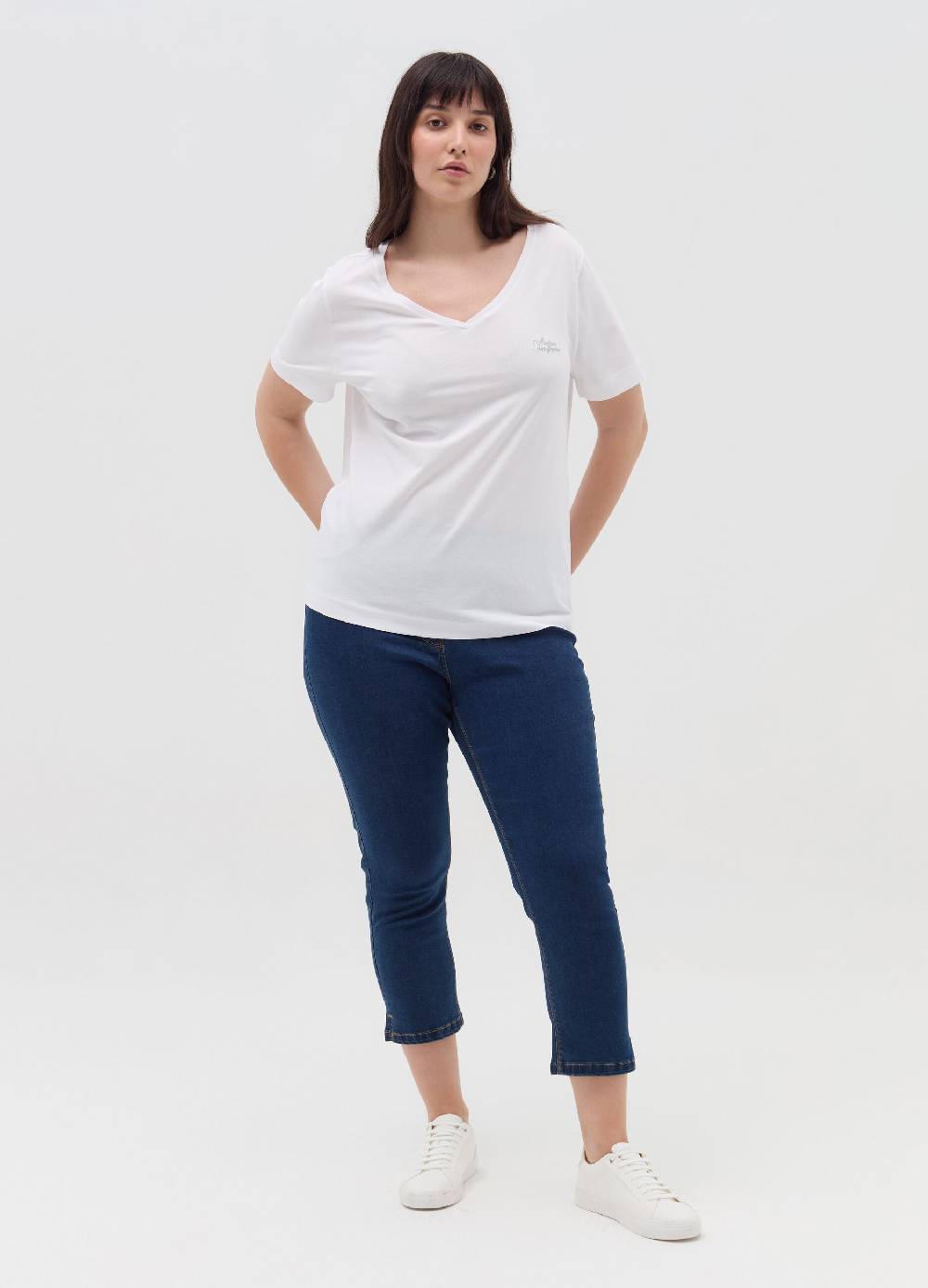 MYA T-shirt con ricamo lurex Curvy In Vendita