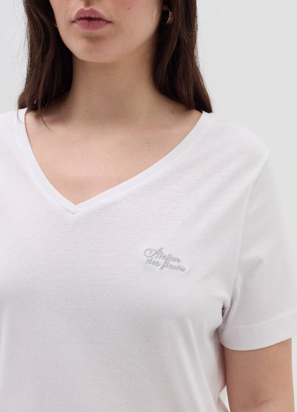 MYA T-shirt con ricamo lurex Curvy In Vendita