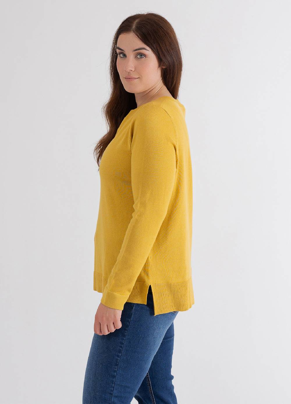 OCTOBER Maglia a maniche lunghe scollo a barca Curvy Vendita Calda