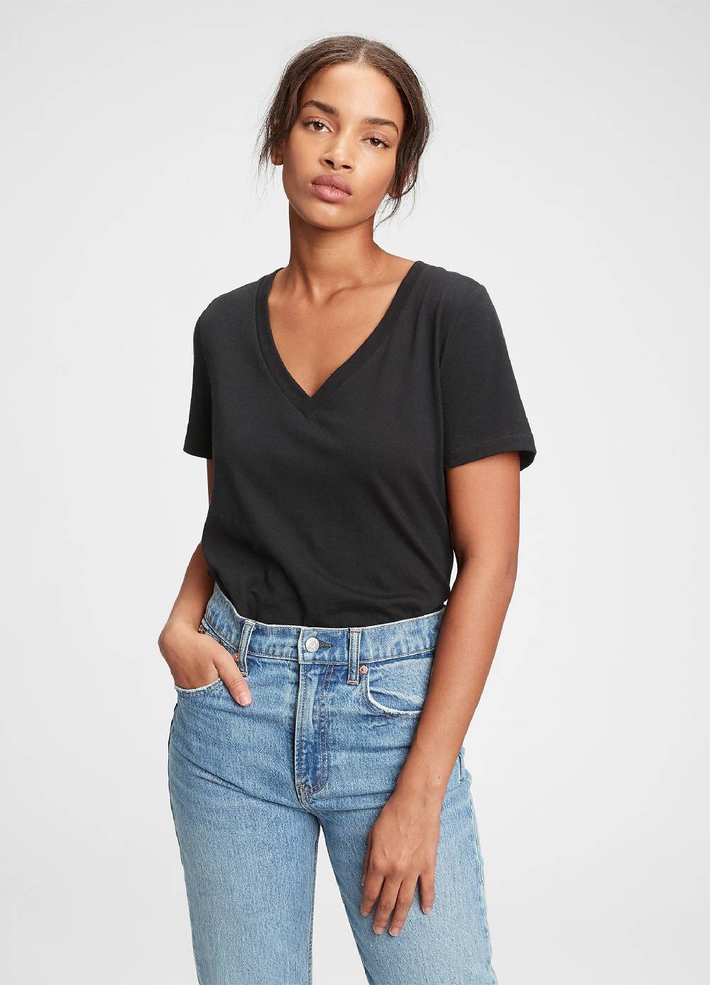 GAP T-shirt in cotone con scollo a V Saldi Di Fabbrica