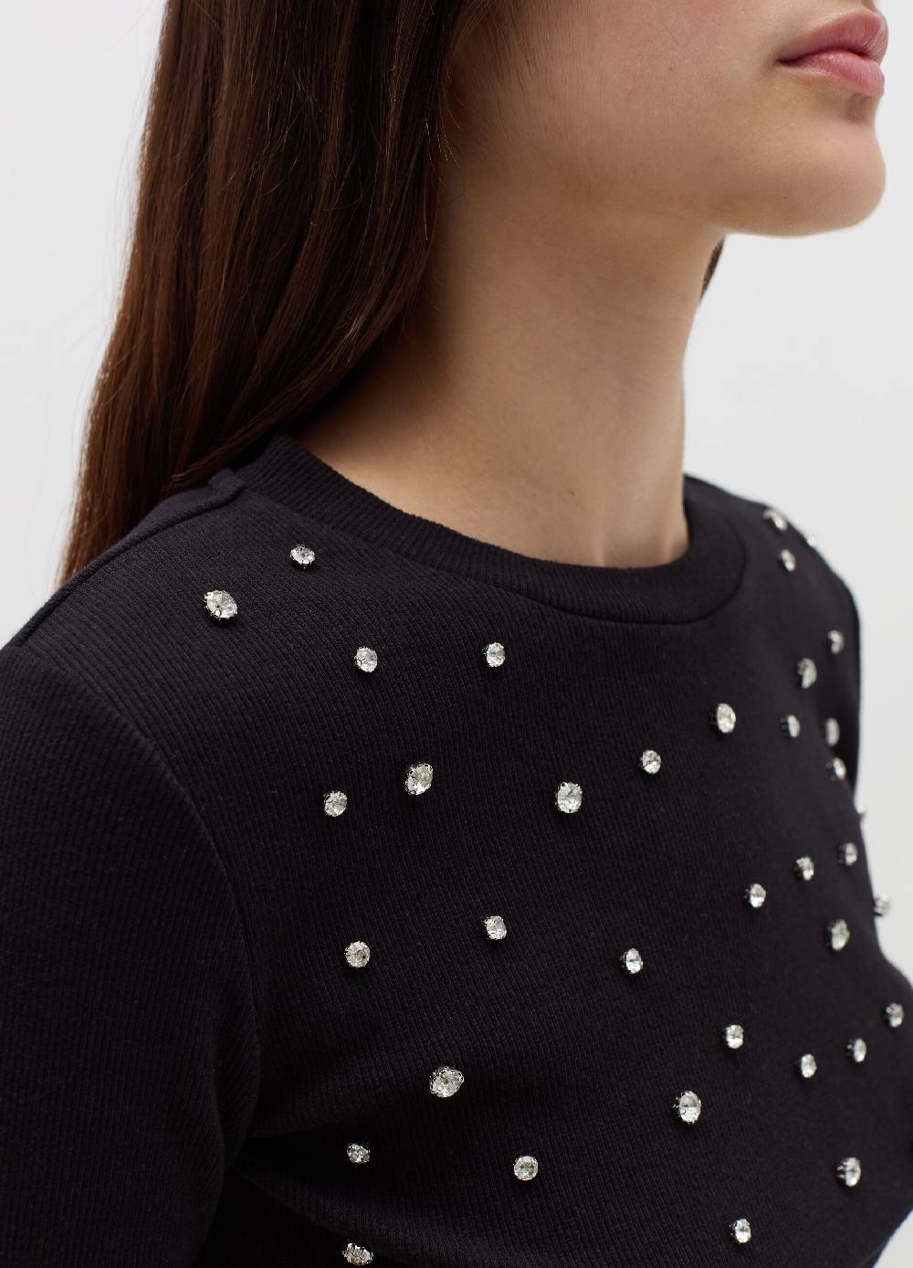 B. ANGEL T-shirt a maniche lunghe con strass Sottocosto