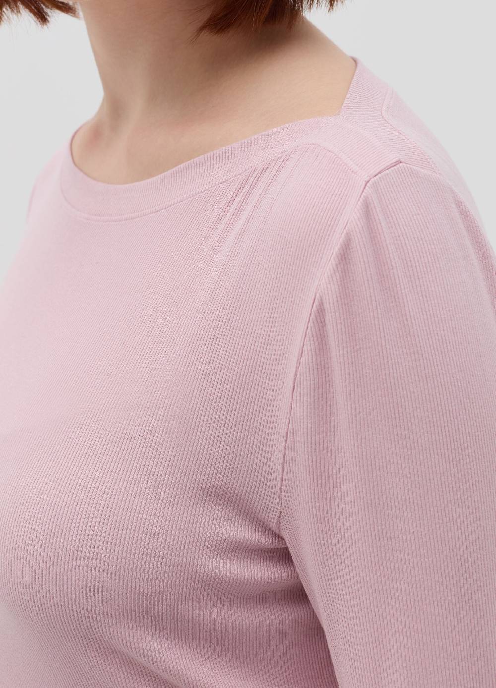 MYA T-shirt a costine con scollo a barca Curvy Pezzi Unici