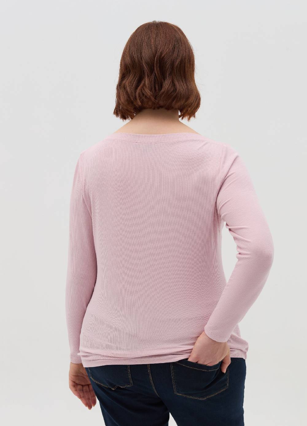 MYA T-shirt a costine con scollo a barca Curvy Pezzi Unici