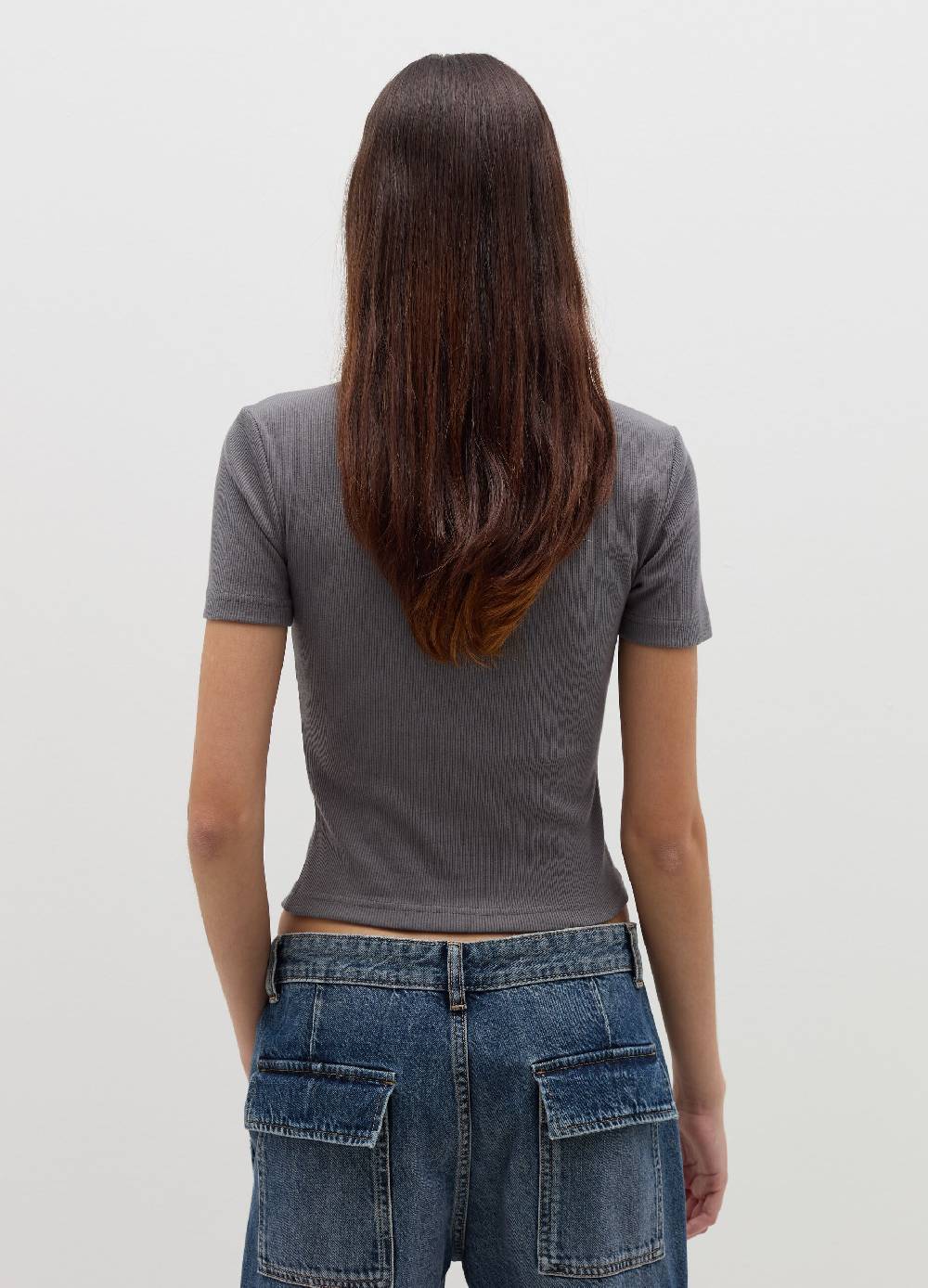 B. ANGEL T-shirt in cotone stretch a costine Negozio online di fabbrica