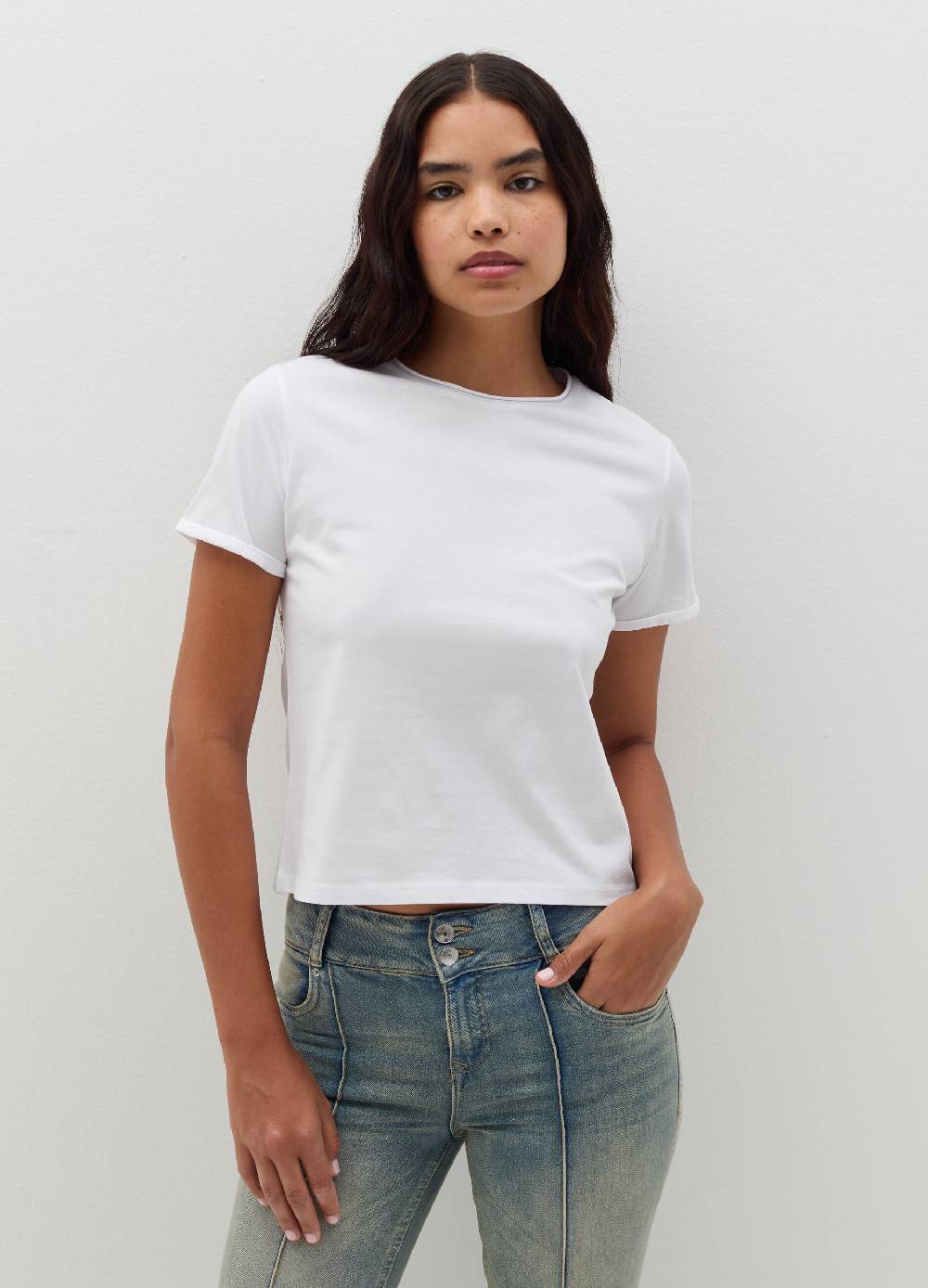 B. ANGEL T-shirt in cotone scollo rotondo In Vendita