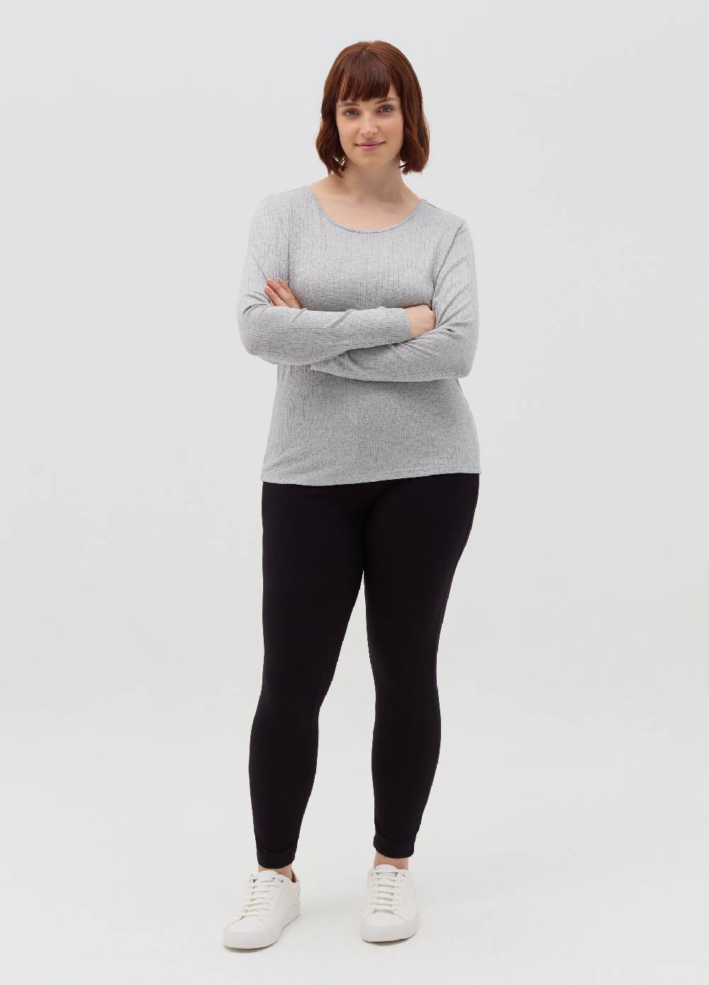 MYA T-shirt in lurex a coste piatte Curvy Vendita Economica