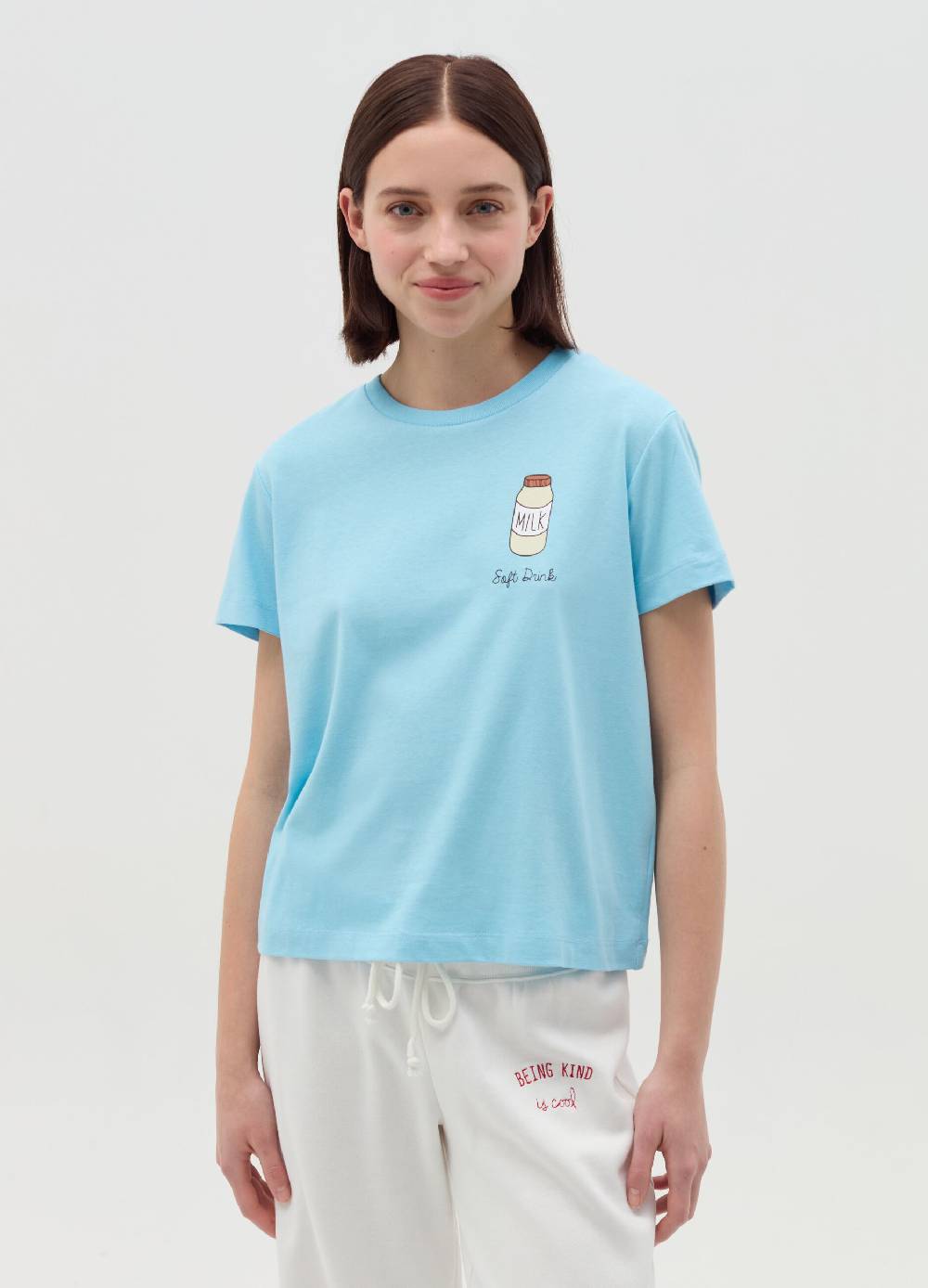 MILK+HERO T-shirt girocollo in cotone Saldi Di Fabbrica