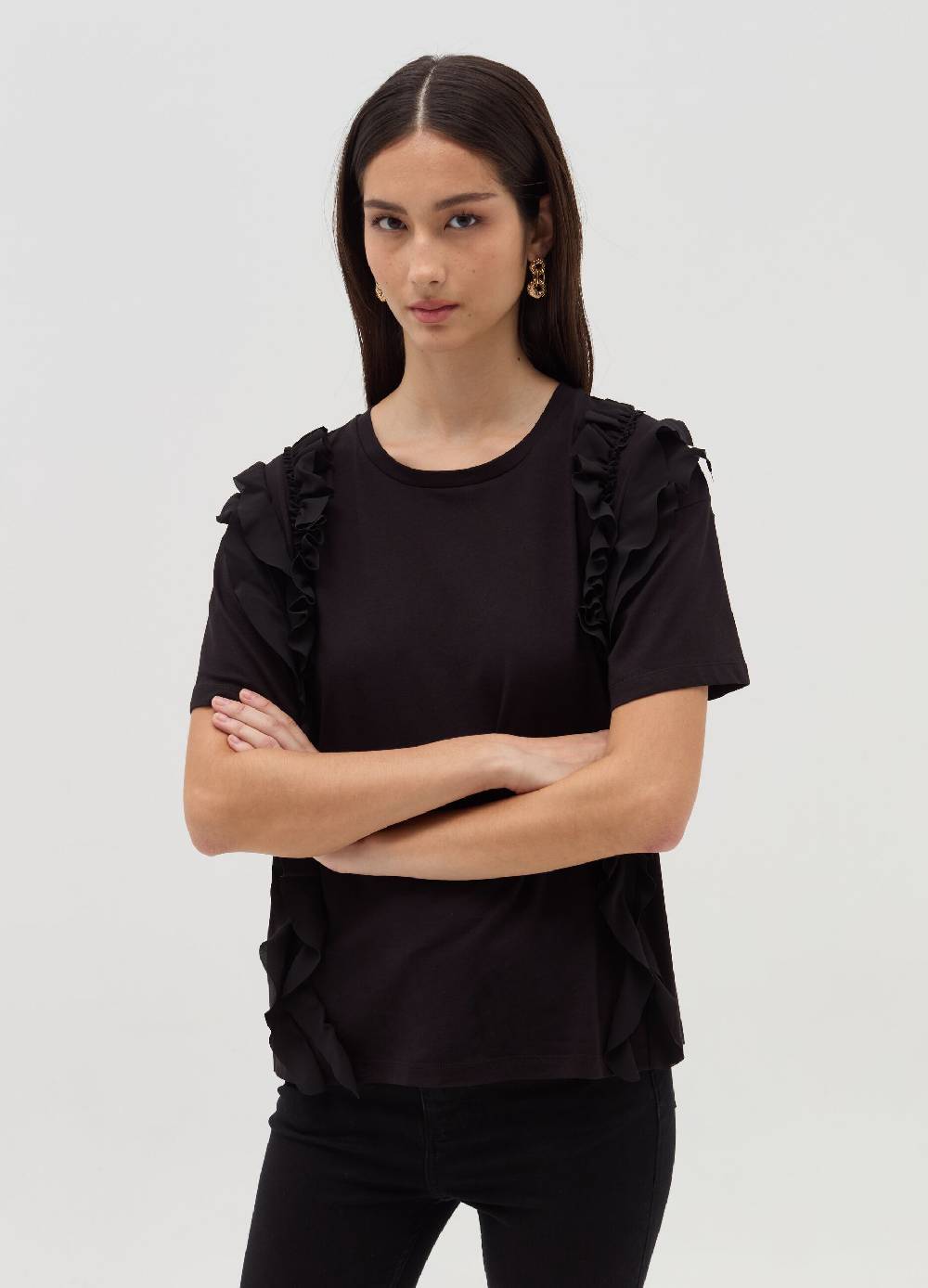OVS T-shirt con rouches e volant Moda