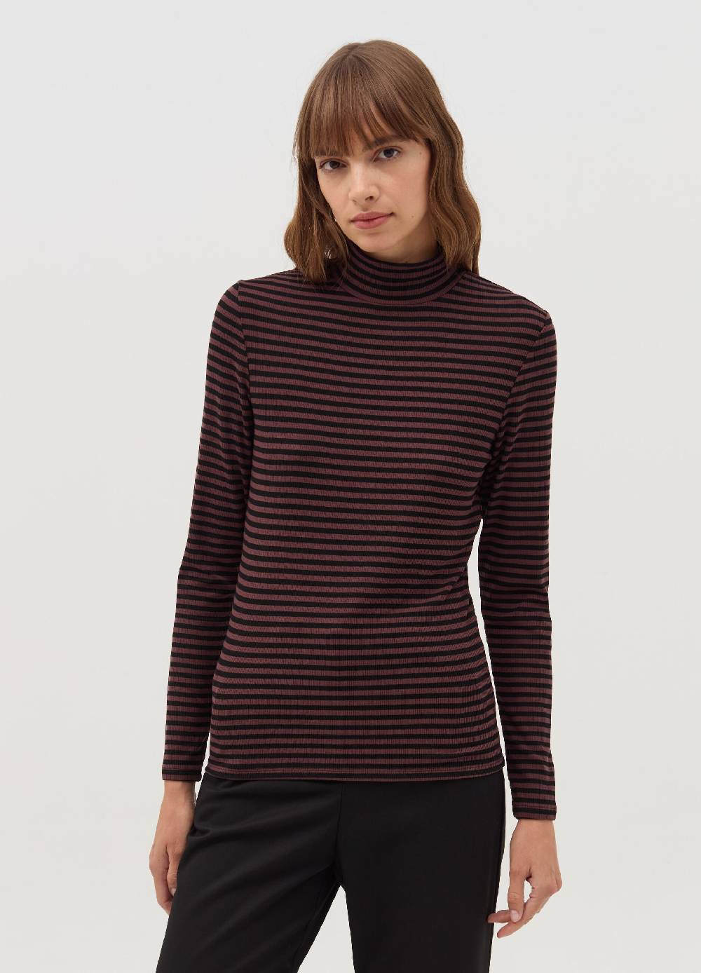 OVS T-shirt a righe mock neck Prezzo Ridotto
