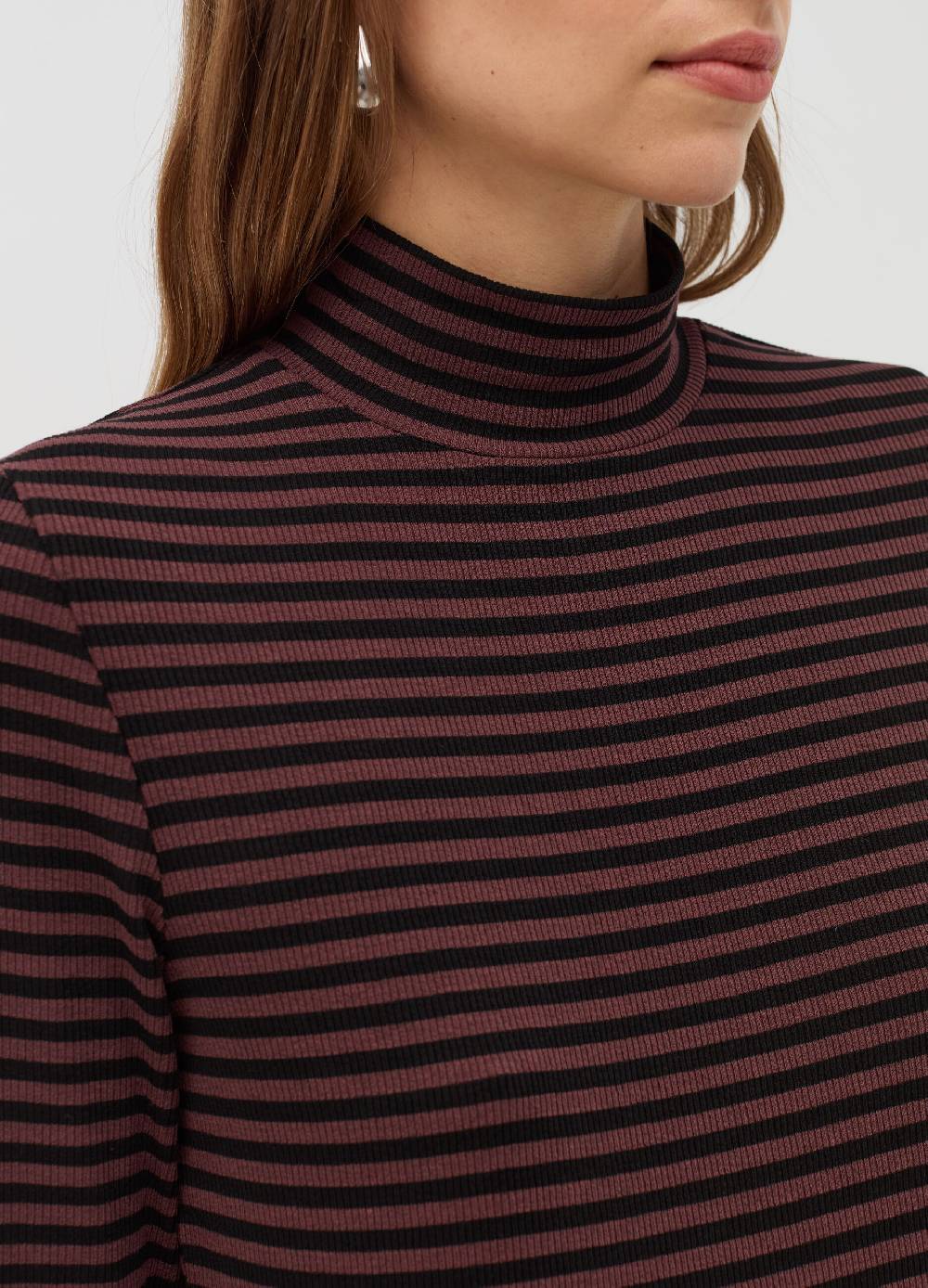 OVS T-shirt a righe mock neck Prezzo Ridotto
