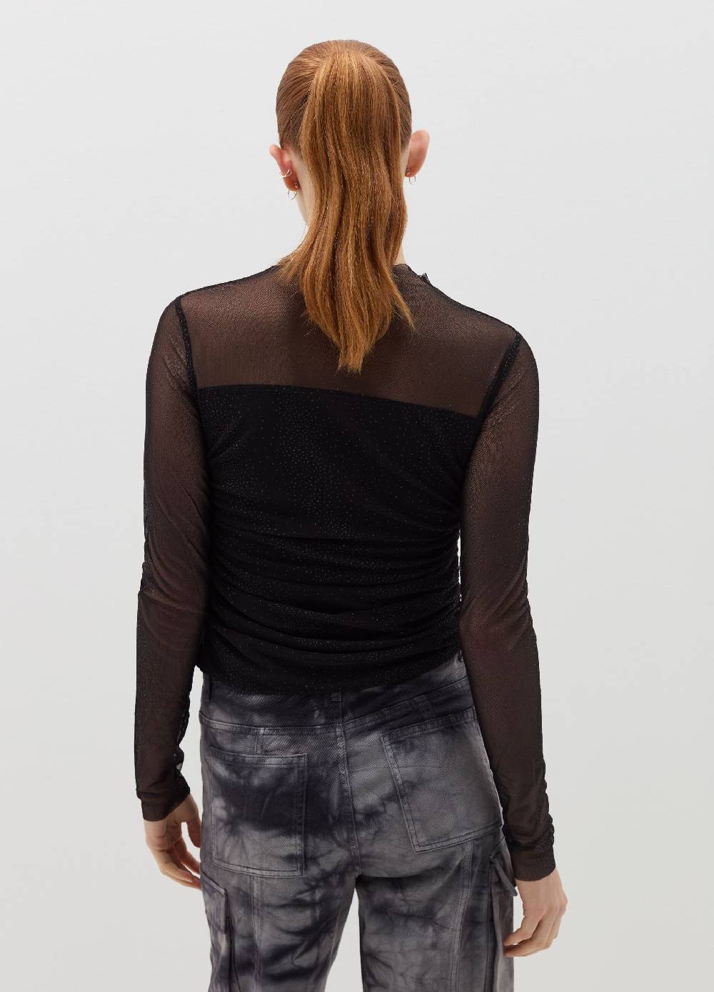 B. ANGEL T-shirt in mesh con strass all-over Sottocosto