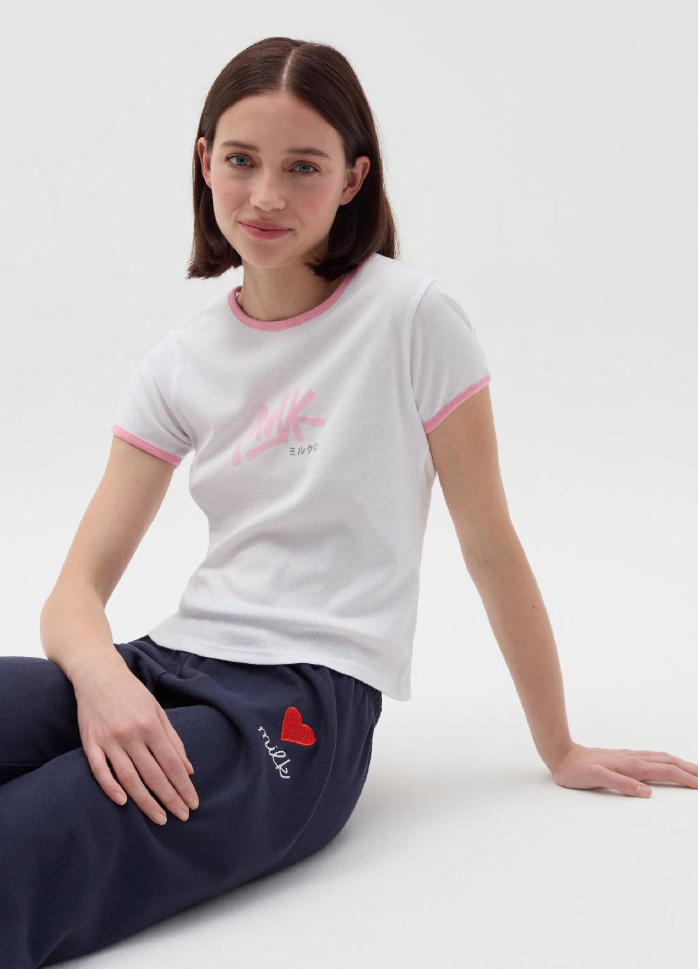 MILK+HERO T-shirt girocollo con stampa Economico
