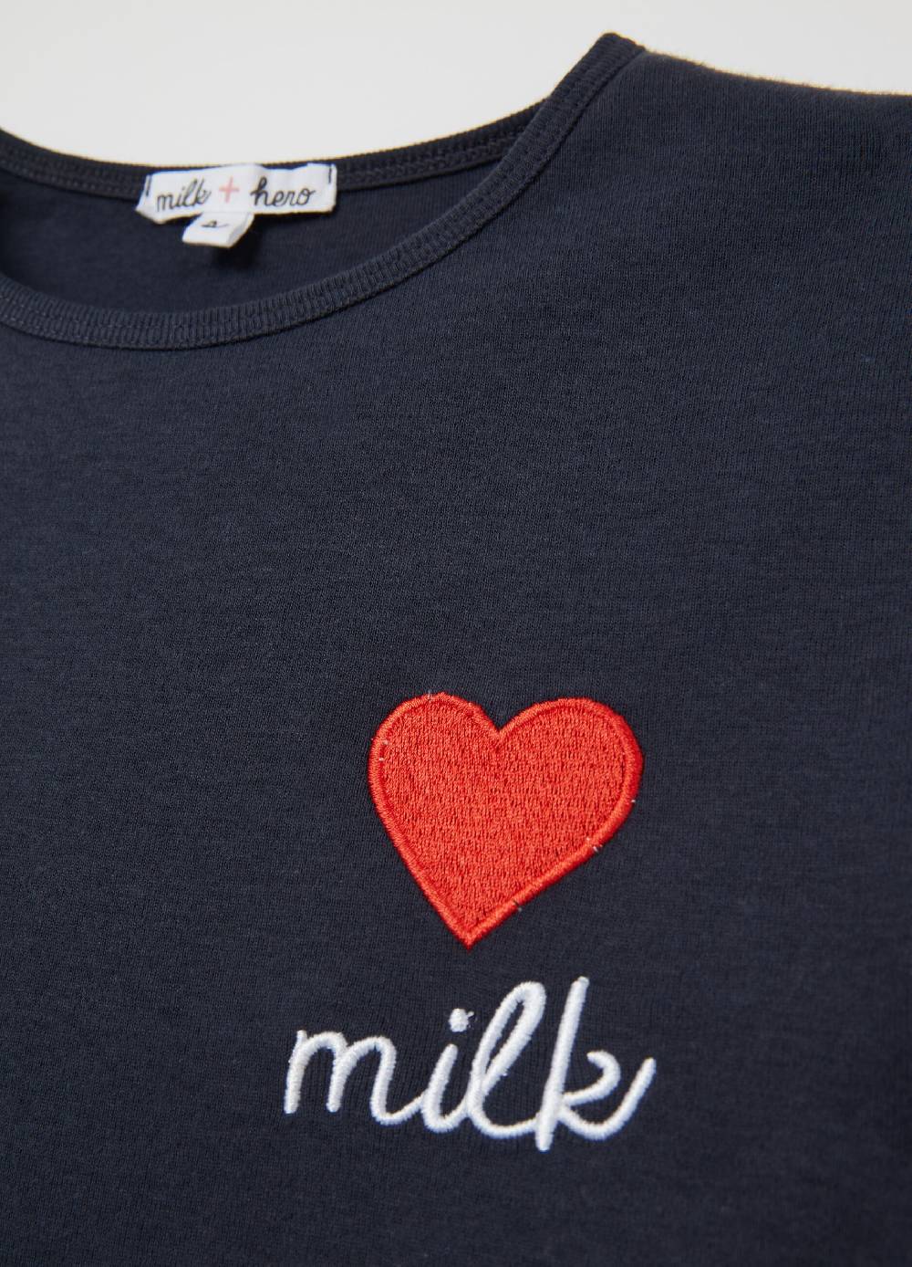 MILK+HERO T-shirt girocollo con ricamo Hotsell