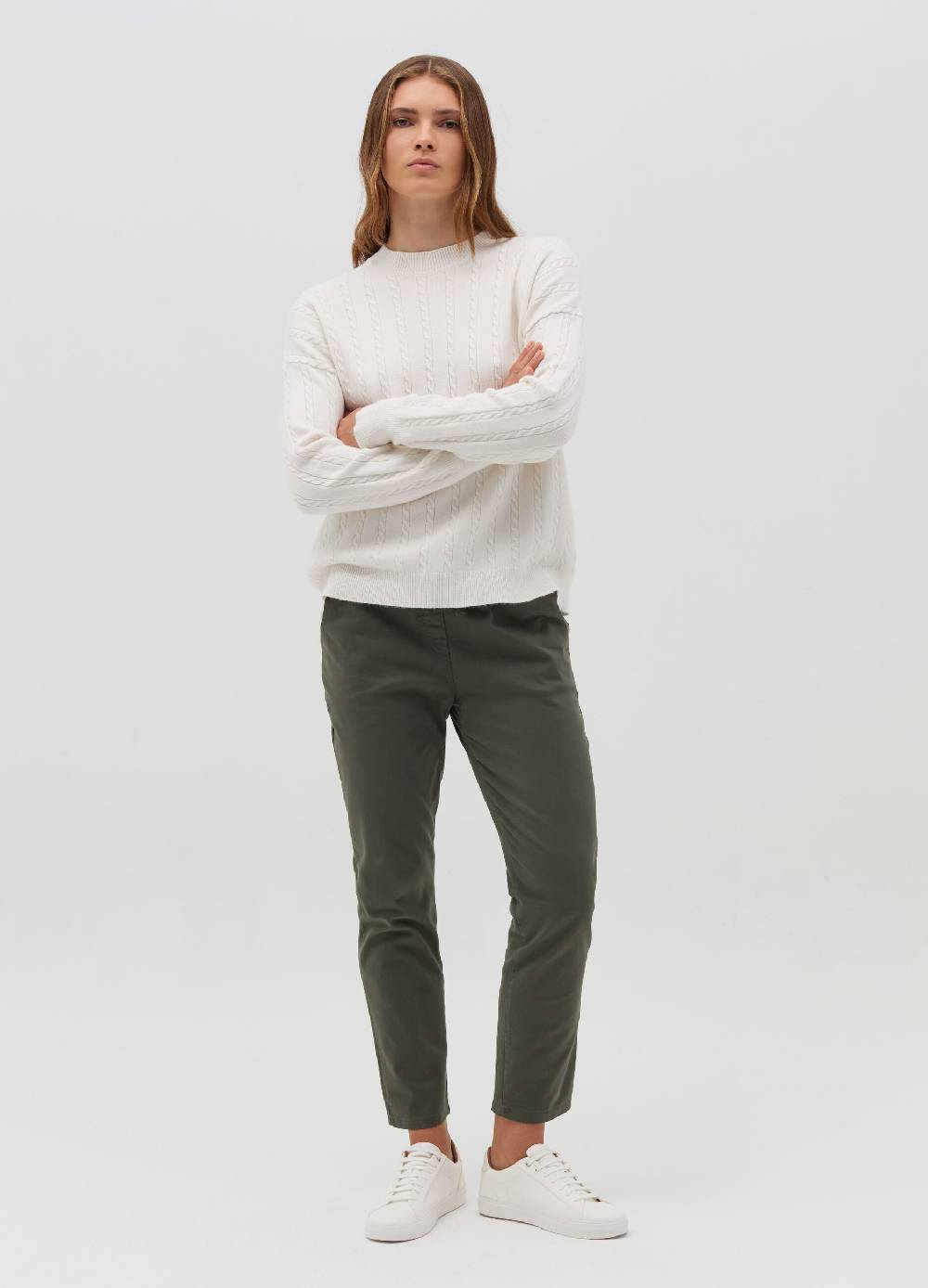 HYBRID Pullover a coste con lavorazione intrecciata Italia
