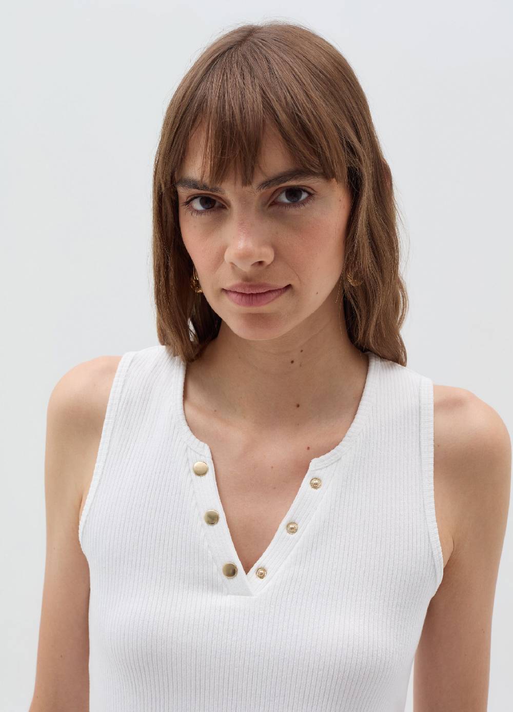 OVS Tank top scollo a V con bottoni Negozi Online