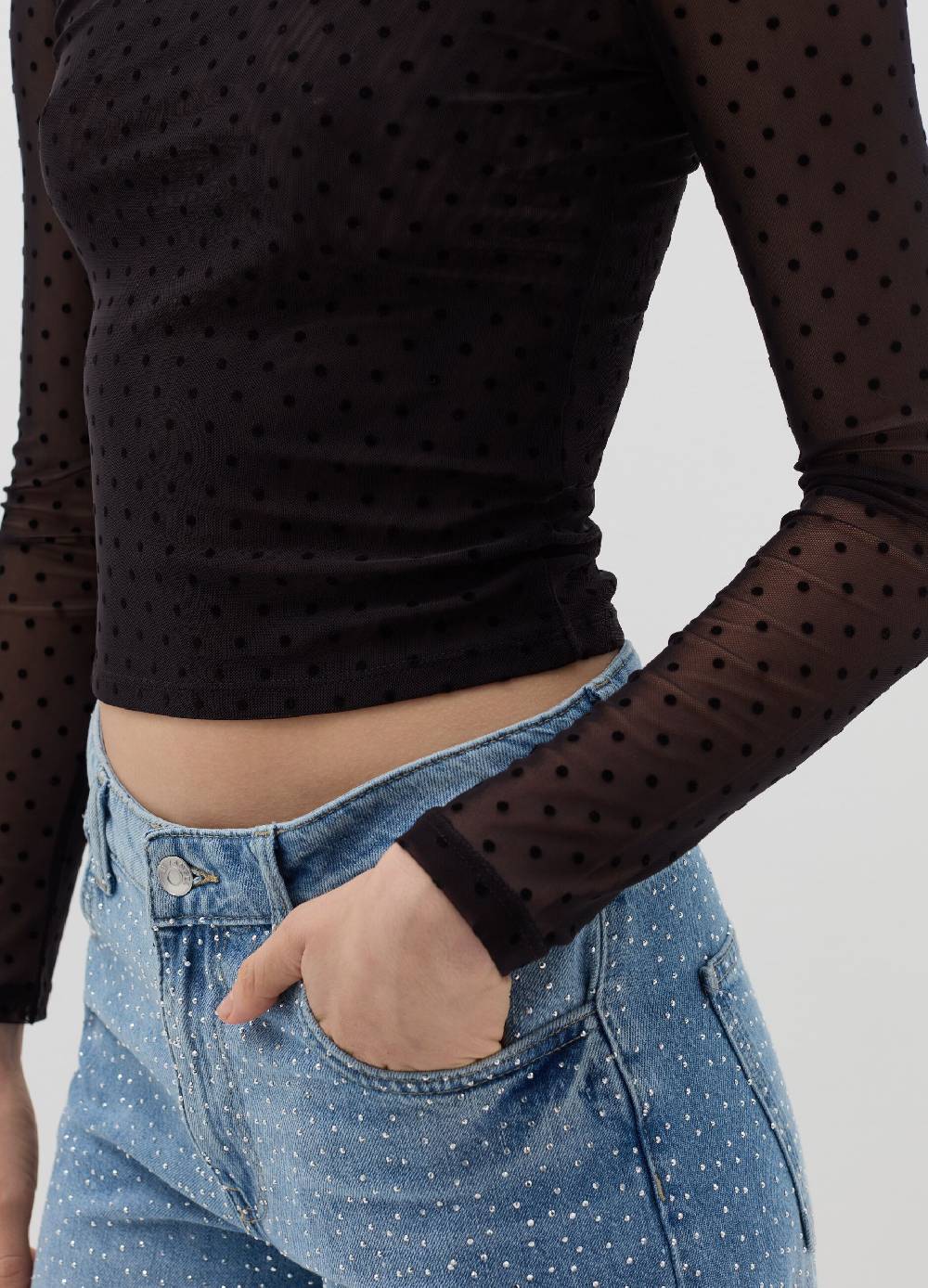 B. ANGEL T-shirt in mesh a pois Presa