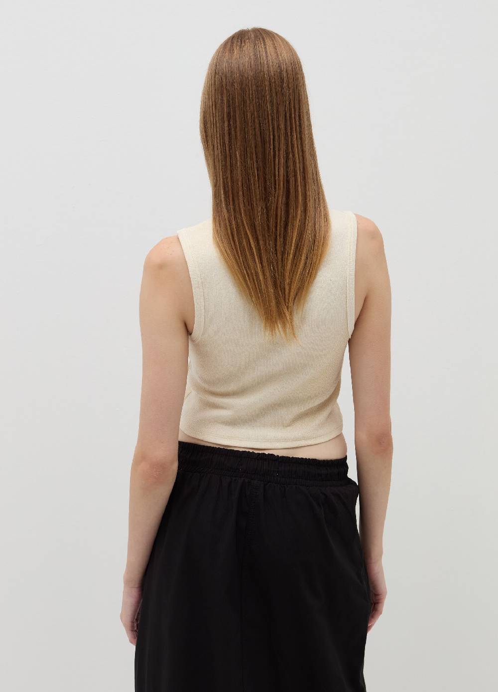 B. ANGEL Tank top crop a costine con lurex Offerta