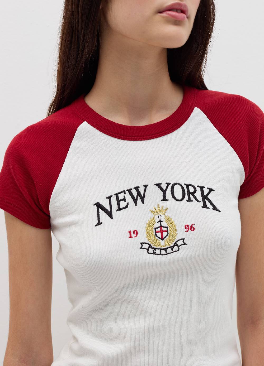 B. ANGEL T-shirt a costine con ricamo Outlet