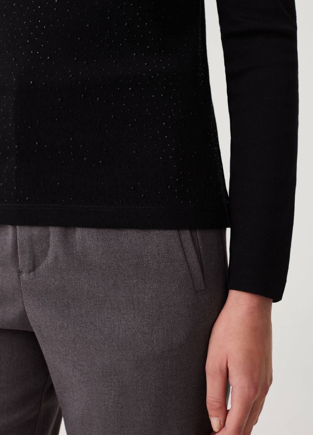 OVS T-shirt a maniche lunghe con strass Outlet