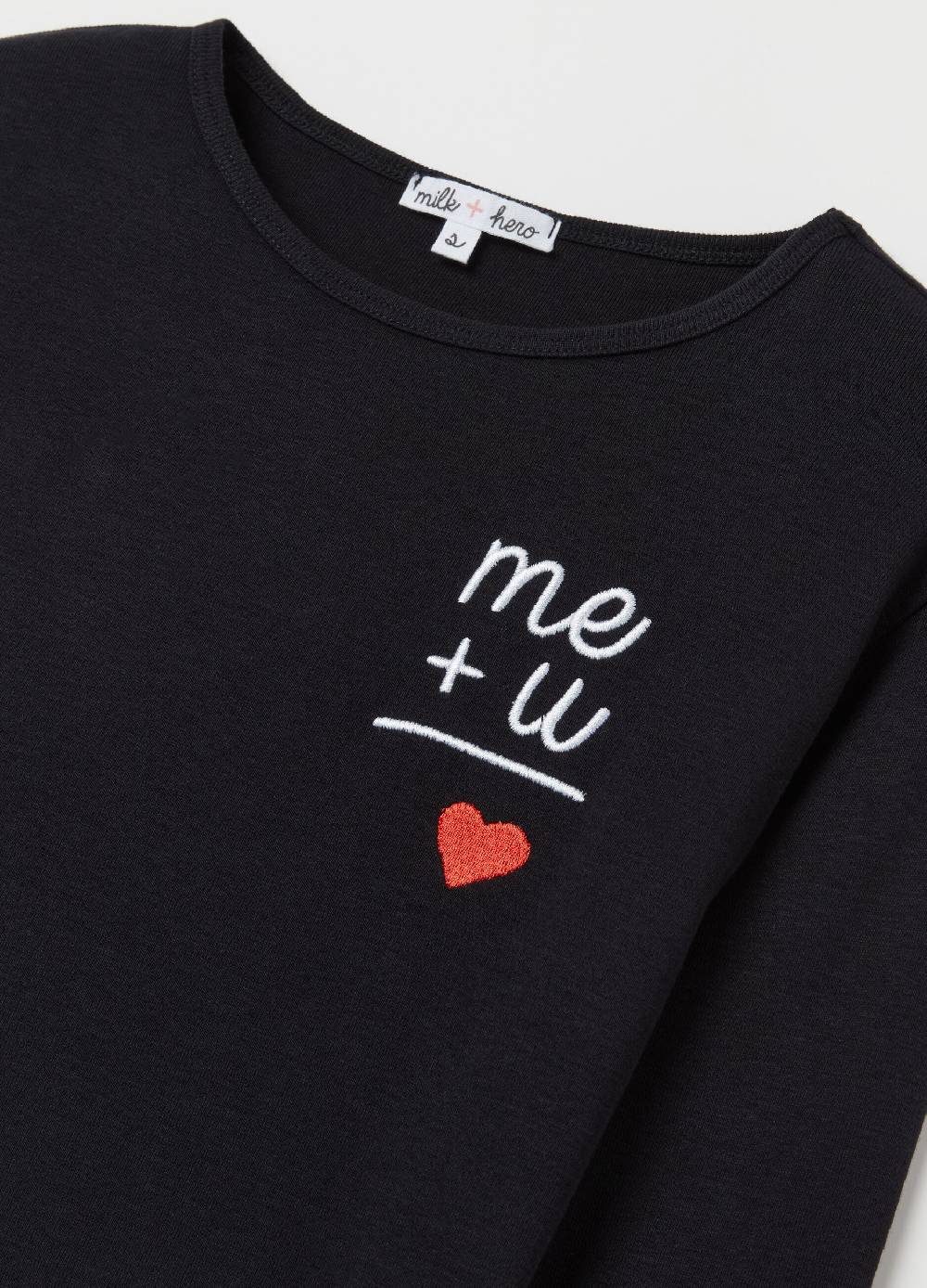 MILK+HERO T-shirt in cotone con maniche lunghe In Vendita