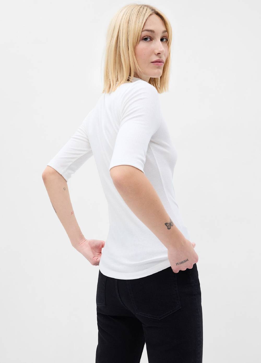 GAP T-shirt a costine sottili maniche al gomito Offerte