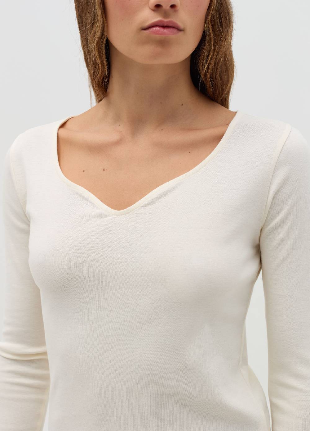 OVS T-shirt a maniche lunghe con scollo a cuore Nuovo