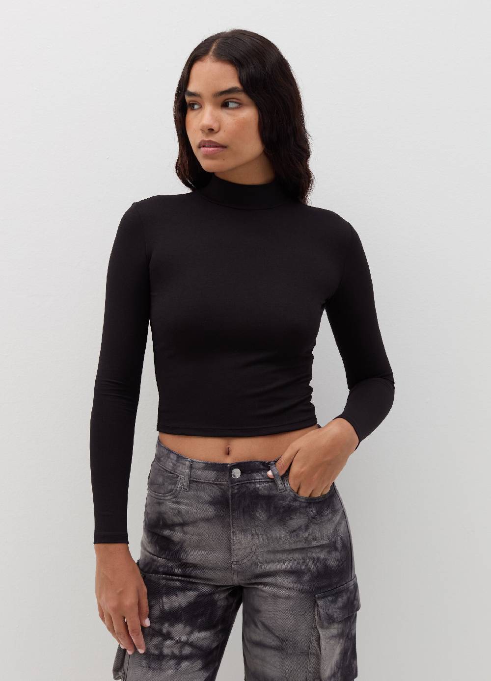 B. ANGEL T-shirt mock neck con maniche lunghe Consegna Veloce
