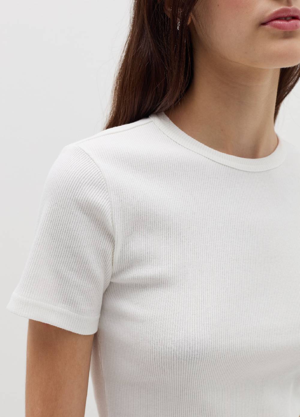 B. ANGEL T-shirt in cotone stretch a costine In Vendita